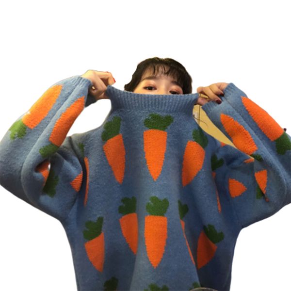 carrot christmas sweater knitting woman beharajuku pullover plus size sueter mujer winter clothes women streetwear sweaters, White;black
carrot christmas sweater knitting woman beharajuku pullover plus size sueter mujer winter clothes women streetwear sweaters, White;black