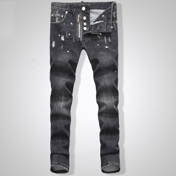 men's new biker oil printed jeans classic mens fashion brand skinny patchwork denim for d2jeans man1467, Blue
men's new biker oil printed jeans classic mens fashion brand skinny patchwork denim for d2jeans man1467, Blue