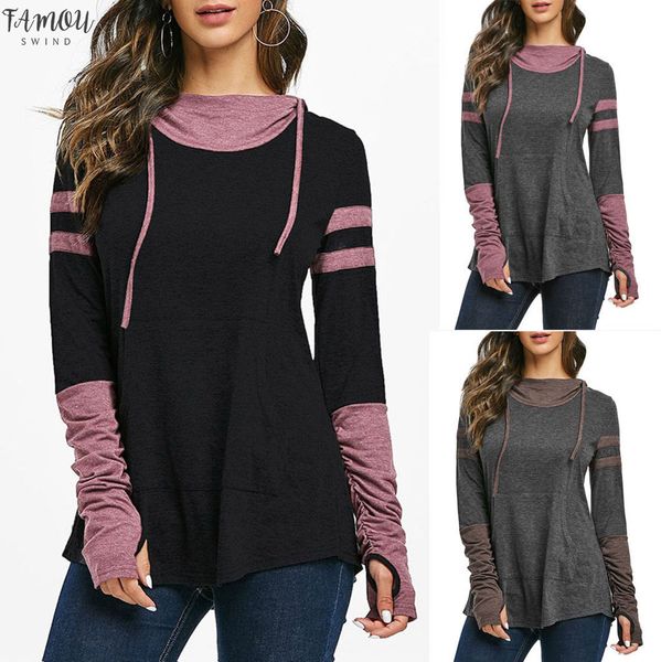 2020 women casual hooded blouse loose ruched sleeve pocket ladies patchwork contrast heathered tunic shirt dames kleding, White
2020 women casual hooded blouse loose ruched sleeve pocket ladies patchwork contrast heathered tunic shirt dames kleding, White