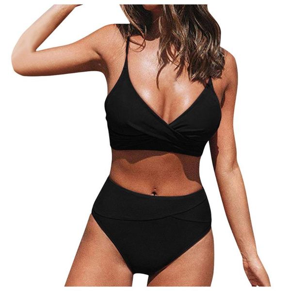pure color bikini women's summer fashion high waist v neck swimsuit seaside casual swimmear beachwear bikinis #lr4, White;black
pure color bikini women's summer fashion high waist v neck swimsuit seaside casual swimmear beachwear bikinis #lr4, White;black