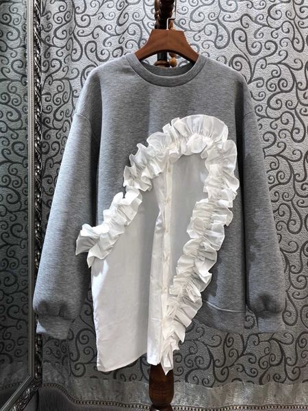 2019 early autumn new women's round collar irregular pleated stitching stripes decorative long-sleeved 100-jacket 1008, Black
2019 early autumn new women's round collar irregular pleated stitching stripes decorative long-sleeved 100-jacket 1008, Black