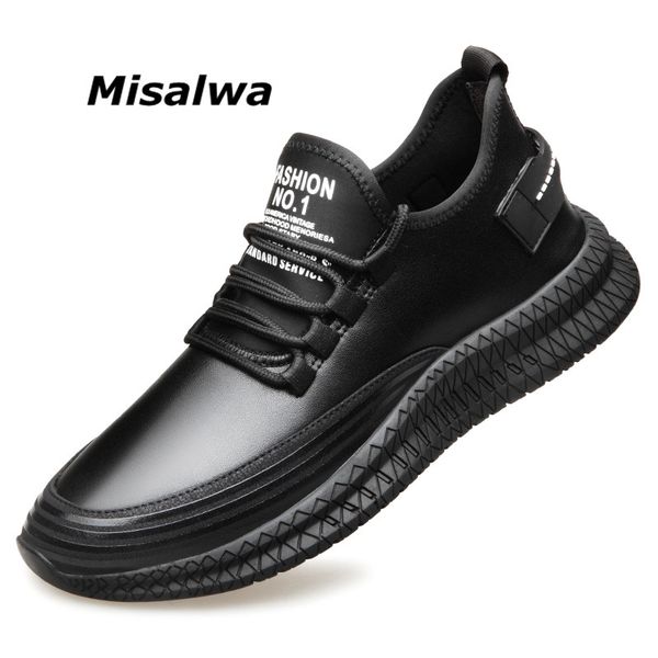 misalwa cow split leather men's sneakers lace-up fashion casual young men shoes daily trendy footwear anti-slip 2020 spring fall, Black
misalwa cow split leather men's sneakers lace-up fashion casual young men shoes daily trendy footwear anti-slip 2020 spring fall, Black