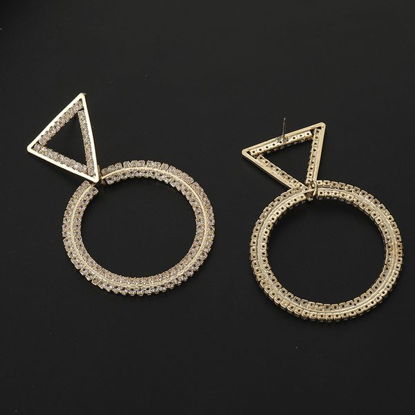 wholesale-new trendy fashion luxury designer exaggerated diamond rhinestone triangle circles geometric stud earrings for women gold silver, Golden;silver
wholesale-new trendy fashion luxury designer exaggerated diamond rhinestone triangle circles geometric stud earrings for women gold silver, Golden;silver