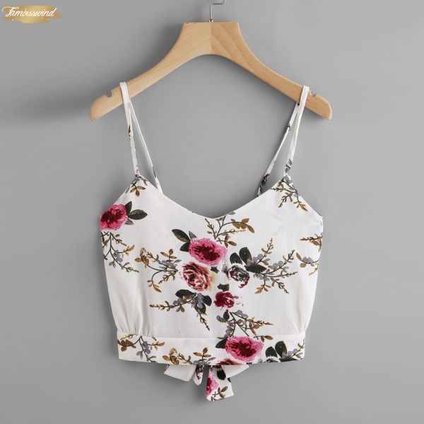 self tie back v neck womens floral print crop cami camisole blusa casual summer sleeveslee women shirt crop, White
self tie back v neck womens floral print crop cami camisole blusa casual summer sleeveslee women shirt crop, White