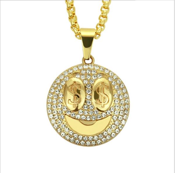european and american fashion creative new hip-hop personality smiling face us dollar trendy diamond pendant necklace jewelry, Silver
european and american fashion creative new hip-hop personality smiling face us dollar trendy diamond pendant necklace jewelry, Silver