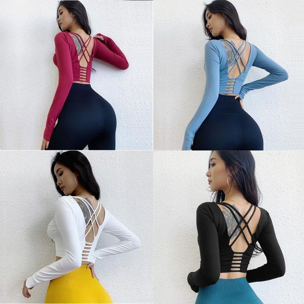 ladies back straps gym yoga nine points yoga shirt long sleeve training fitness running sports exposed navel t-shirt, White;red
ladies back straps gym yoga nine points yoga shirt long sleeve training fitness running sports exposed navel t-shirt, White;red