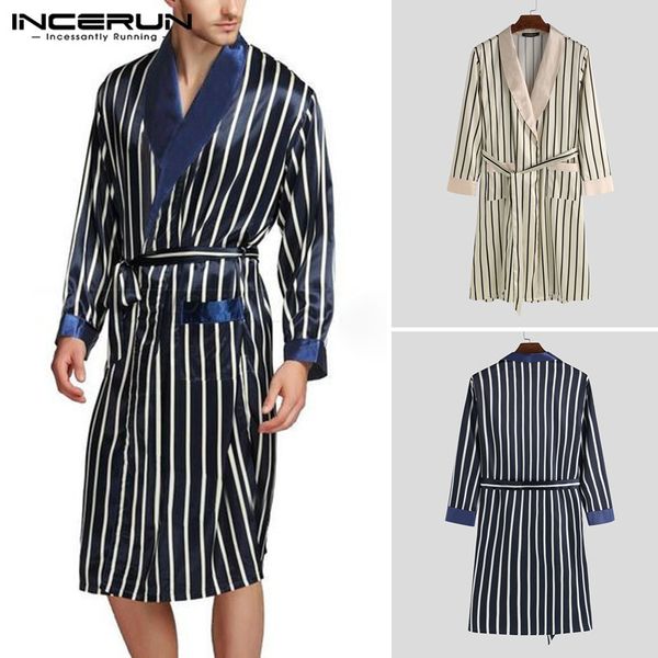 incerun fashion striped men robes nightgown long sleeve kimono v neck bathrobes soft leisure men pajamas homewear s-5xl 2020, Black;brown
incerun fashion striped men robes nightgown long sleeve kimono v neck bathrobes soft leisure men pajamas homewear s-5xl 2020, Black;brown