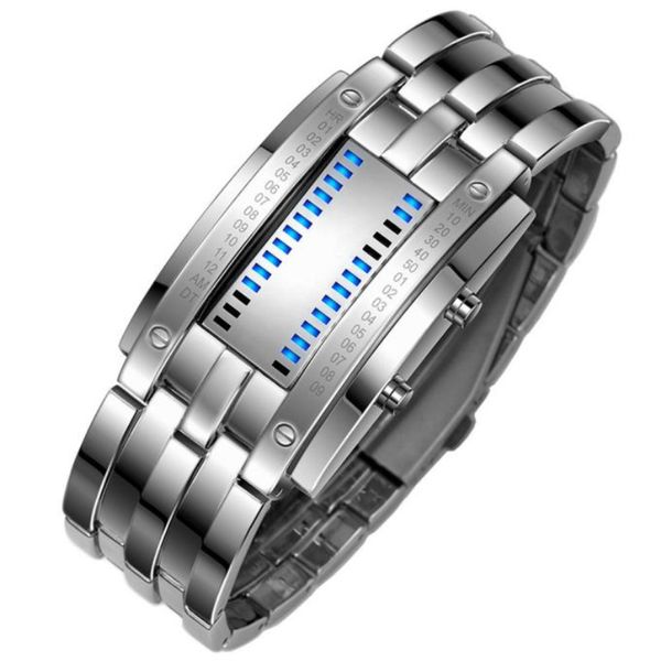 excellent quality new brand men's stainless steel led electronic watches waterproof blue binary displayer luminous watches gift, Slivery;brown
excellent quality new brand men's stainless steel led electronic watches waterproof blue binary displayer luminous watches gift, Slivery;brown