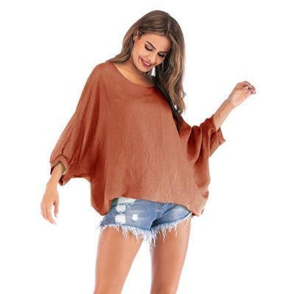 classic 2019 european and american women's round neck loose solid color women's t-shirt new simple wild bat sleeve shirt women, White
classic 2019 european and american women's round neck loose solid color women's t-shirt new simple wild bat sleeve shirt women, White