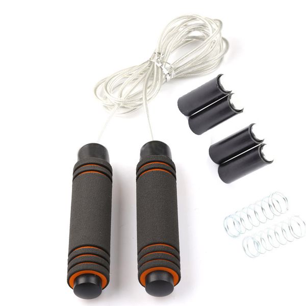 bearing jump ropes iron bar loaded steel wire rope skipping gym fitness training