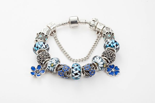 luxury 2019 fashion brand beads bracelet diy drops oil blue flowers pendant bracelet for women charm jewelry wholesale, Golden;silver
luxury 2019 fashion brand beads bracelet diy drops oil blue flowers pendant bracelet for women charm jewelry wholesale, Golden;silver