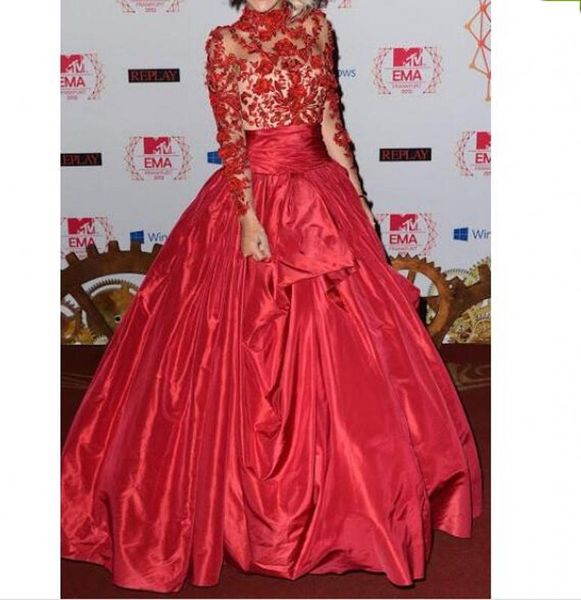 2019 new evening dresses with sheer long sleeves inspired by rita ora in marchesa fall red high collar guipure lace appliques taffeta 900, Black;red
2019 new evening dresses with sheer long sleeves inspired by rita ora in marchesa fall red high collar guipure lace appliques taffeta 900, Black;red