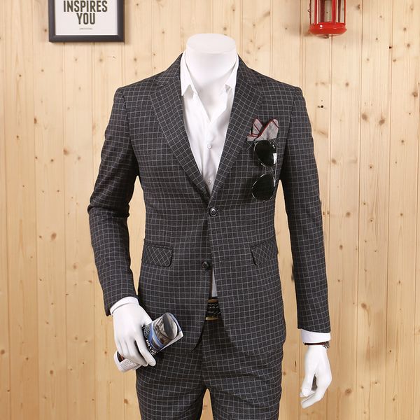 men clothing 2020 new arrival spring autumn grey small plaid england style casual business slim suits fashion men blazer leisure, White;black
men clothing 2020 new arrival spring autumn grey small plaid england style casual business slim suits fashion men blazer leisure, White;black