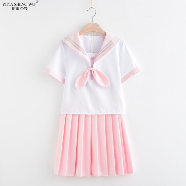 new schoolgirl uniform jk japanese sailor uniform anime cosplay costume sakura pink pleated skirt set for teenage girls students, White
new schoolgirl uniform jk japanese sailor uniform anime cosplay costume sakura pink pleated skirt set for teenage girls students, White