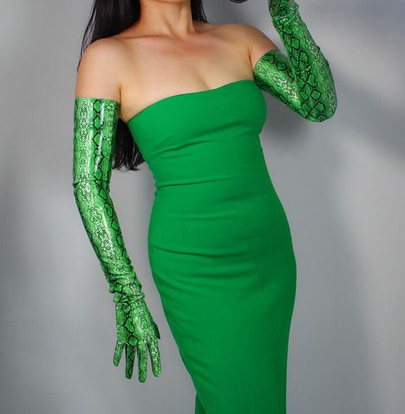 women' green color snake skin print faux pu leather long gloves female club party dress fashion long glove 70cm r1562, Blue;gray
women' green color snake skin print faux pu leather long gloves female club party dress fashion long glove 70cm r1562, Blue;gray