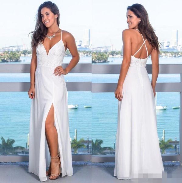 2020 spaghetti straps bridesmaid dresses back lace applique side slit chiffon floor length maid of honor gown custom made, White;pink
2020 spaghetti straps bridesmaid dresses back lace applique side slit chiffon floor length maid of honor gown custom made, White;pink