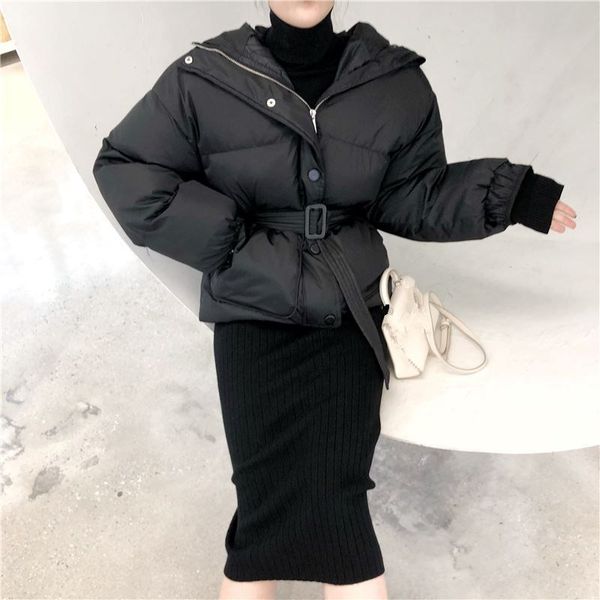 2018 korea style fashion loose thicken sashes jackets female warm winter parkas coats, Black
2018 korea style fashion loose thicken sashes jackets female warm winter parkas coats, Black