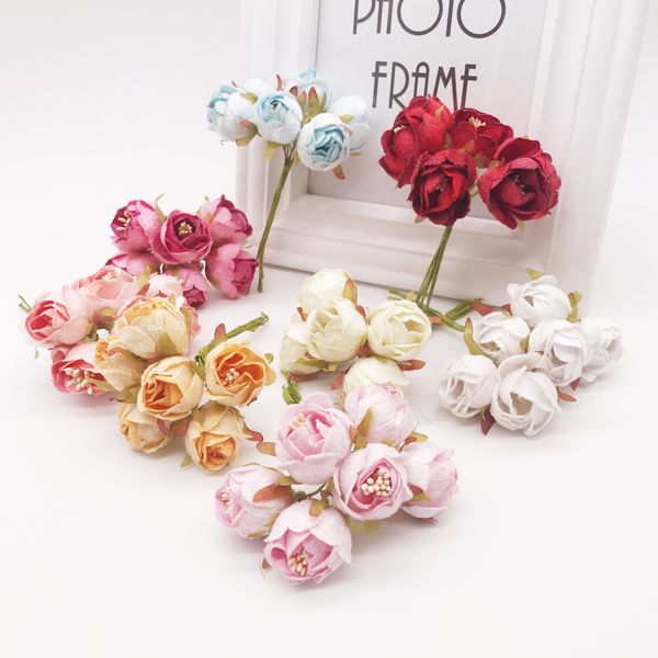 6pcs/lot mini silk artificial rose flowers bouquet wedding decoration paper flower for diy scrapbooking handmade flower ball
6pcs/lot mini silk artificial rose flowers bouquet wedding decoration paper flower for diy scrapbooking handmade flower ball