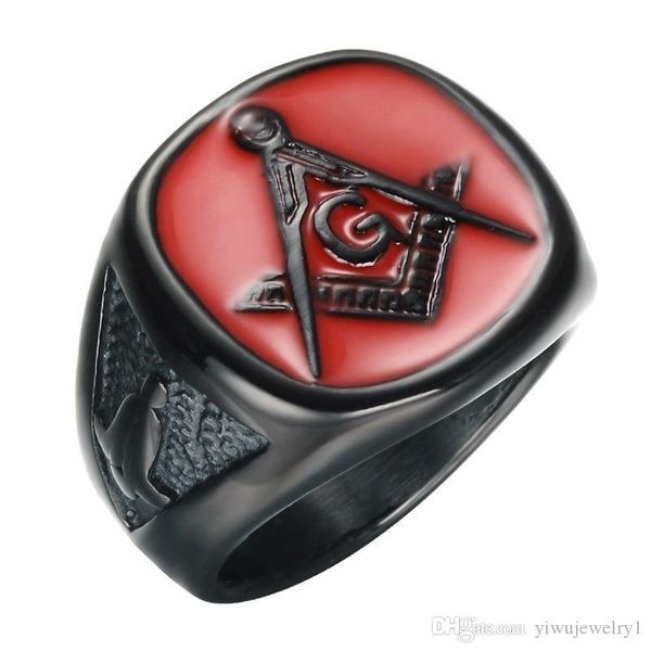 fashion mens punk jewelry 316l stainless steel plated black gold red standard masonic ring size 6-13#, Silver
fashion mens punk jewelry 316l stainless steel plated black gold red standard masonic ring size 6-13#, Silver