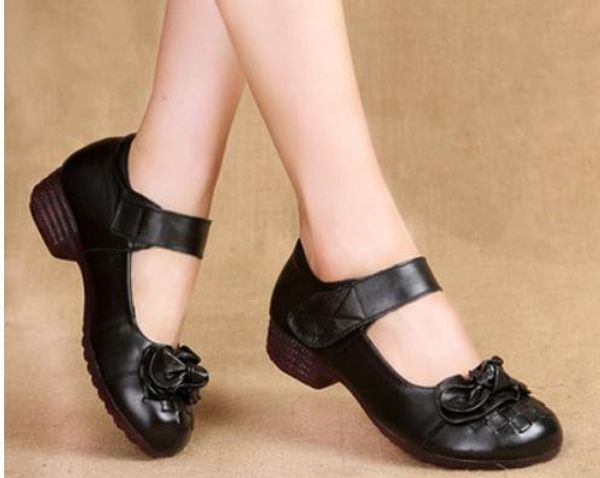 2019 women's shoes in spring and autumn with new style middle heel coarse heel round head mother shoes#162, Black
2019 women's shoes in spring and autumn with new style middle heel coarse heel round head mother shoes#162, Black