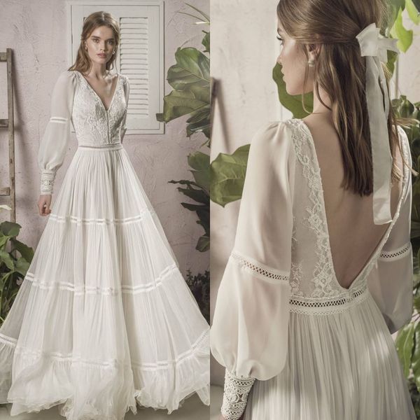 2021 new wedding dresses v neck long sleeves appliques lace bridal gowns custom made backless sweep train a-line beach wedding dress, White
2021 new wedding dresses v neck long sleeves appliques lace bridal gowns custom made backless sweep train a-line beach wedding dress, White