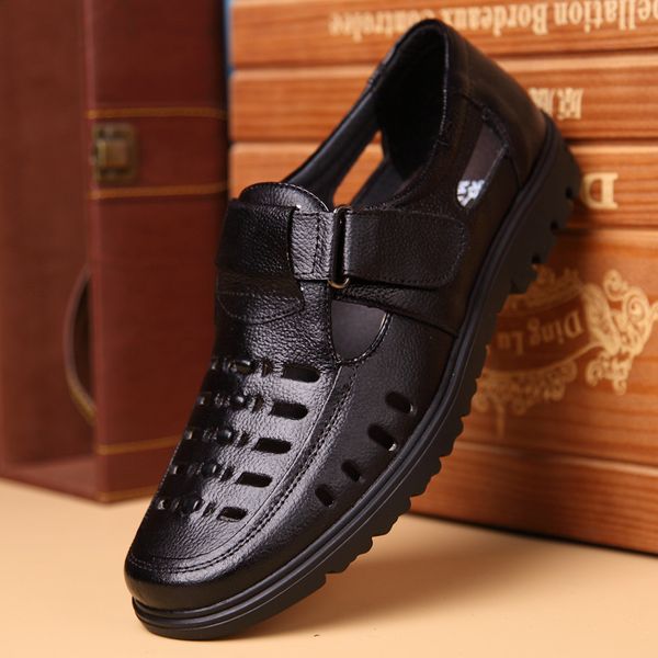new summer shoes men sandals genuine leather men's casual shoes male sandals non-slip plus size 47 m413, Black
new summer shoes men sandals genuine leather men's casual shoes male sandals non-slip plus size 47 m413, Black