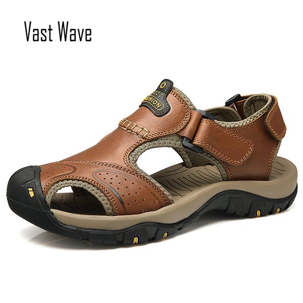 vastwave 2019 summer genuine leather outdoor men's shoes men sandals for male casual shoes water walking beach sandalias sandal y200702, Black
vastwave 2019 summer genuine leather outdoor men's shoes men sandals for male casual shoes water walking beach sandalias sandal y200702, Black
