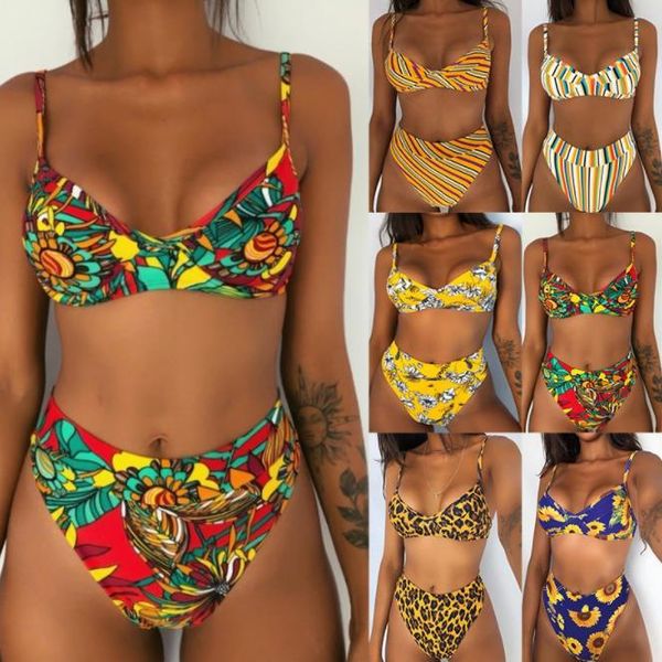 new style womens designer bikinis floral printed multi color two piece suits summer womens swimwear, White;black
new style womens designer bikinis floral printed multi color two piece suits summer womens swimwear, White;black