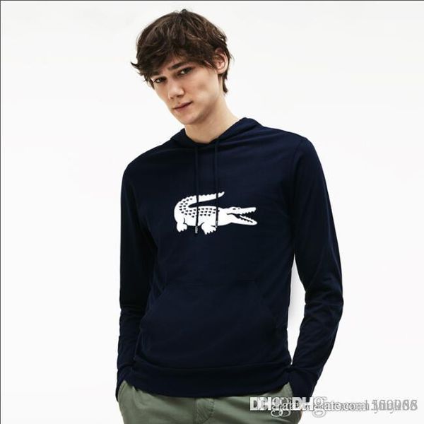 men's spring and autumn men's casual new hooded hooded hooded teens trend long sleeve t-shirt jacket, Black