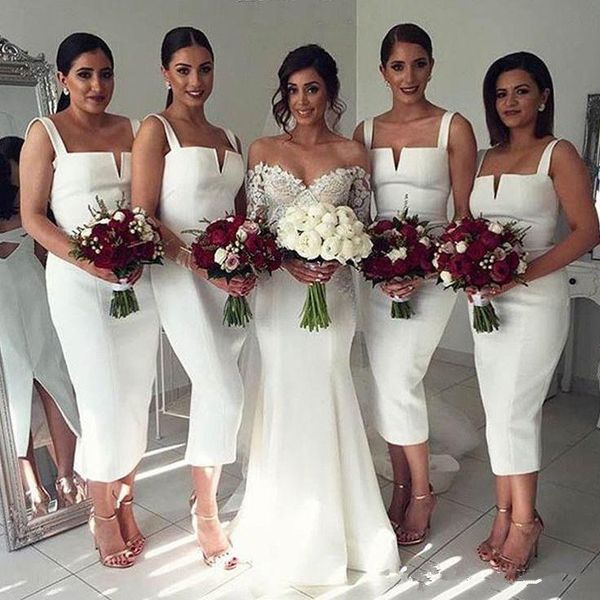 2020 simple sheath tea length bridesmaids dresses spaghetti strips short honor of maid vestidos de bridesmaids party gowns custom, White;pink
2020 simple sheath tea length bridesmaids dresses spaghetti strips short honor of maid vestidos de bridesmaids party gowns custom, White;pink