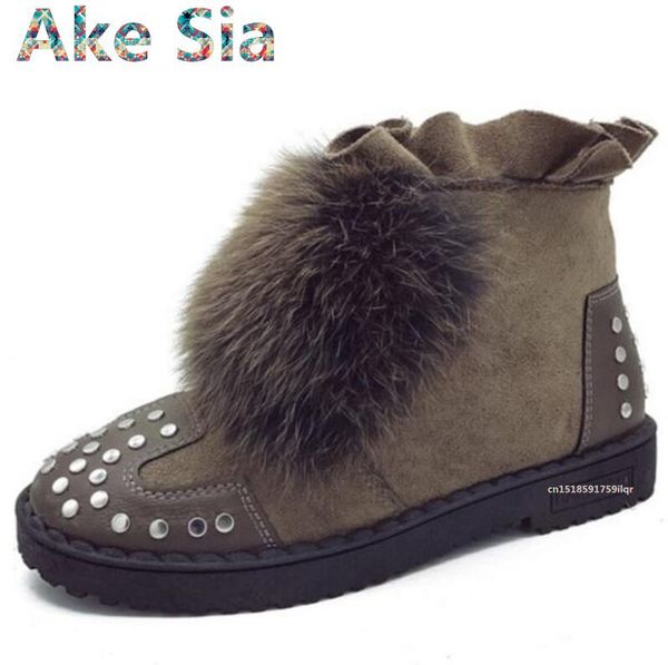 ake sia 2017 new shoes european and american fashion flat with thick boots rivets plush shoes wild female shorts tide f88, Black
ake sia 2017 new shoes european and american fashion flat with thick boots rivets plush shoes wild female shorts tide f88, Black
