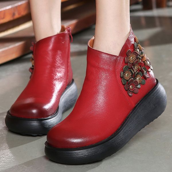 sondr boots femme ethnic flower stivaletti donna wedge platform ankle botas for women genuine leather zipper buty damskie, Black
sondr boots femme ethnic flower stivaletti donna wedge platform ankle botas for women genuine leather zipper buty damskie, Black