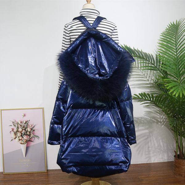 2019 winter new shiny coat female fit long down jacket parka thick big fur collar hooded white duck down jacket, Black
2019 winter new shiny coat female fit long down jacket parka thick big fur collar hooded white duck down jacket, Black