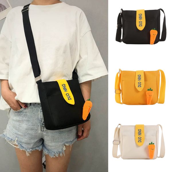 spring and summer new fashion ladies cute solid color canvas carrots wild shoulder bag messenger bag portable solid zipper
spring and summer new fashion ladies cute solid color canvas carrots wild shoulder bag messenger bag portable solid zipper