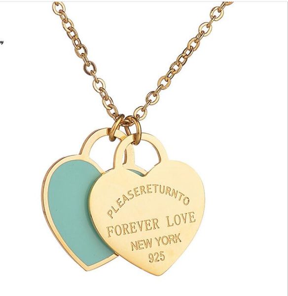 new stainless steel enamel pink double heart necklace t necklace female short18k gold titanium steel necklace pendant for woman, Silver
new stainless steel enamel pink double heart necklace t necklace female short18k gold titanium steel necklace pendant for woman, Silver