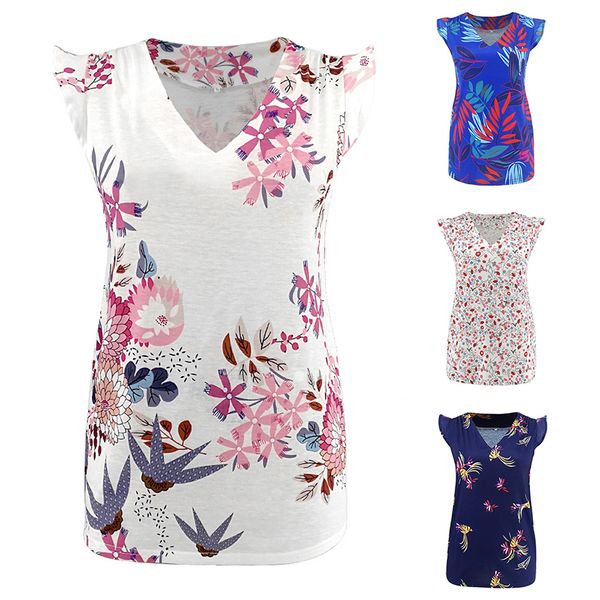maternity pregnant blouses floral printing pullover clothing plus size v neck lotus leaf sleeves shirts non-nursing lady summer blouse, White
maternity pregnant blouses floral printing pullover clothing plus size v neck lotus leaf sleeves shirts non-nursing lady summer blouse, White