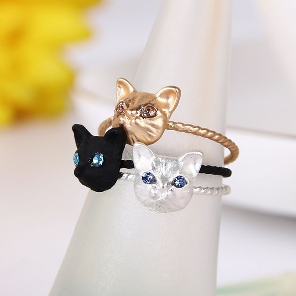fashion 1pc/2pc golden/black/silver color cute cat rhinestones women jewelry ring for female gifts, Golden;silver
fashion 1pc/2pc golden/black/silver color cute cat rhinestones women jewelry ring for female gifts, Golden;silver