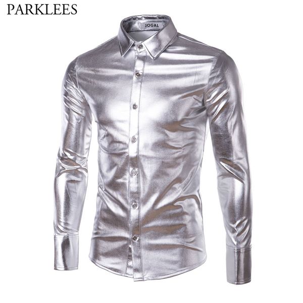 mens metallic блестящий ночной клуб slim fit платье рубашка 2018 brand new мужчины с длинным рукавом повседневная кнопка вниз рубашка disco, White;black
mens metallic блестящий ночной клуб slim fit платье рубашка 2018 brand new мужчины с длинным рукавом повседневная кнопка вниз рубашка disco, White;black