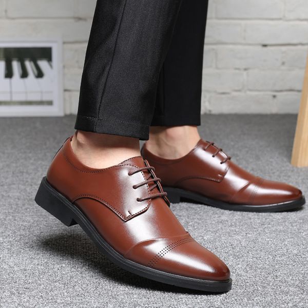 luxury business leather shoes men breathable rubber dressing shoes male office wedding flats footwear male lace up formal, Black
luxury business leather shoes men breathable rubber dressing shoes male office wedding flats footwear male lace up formal, Black
