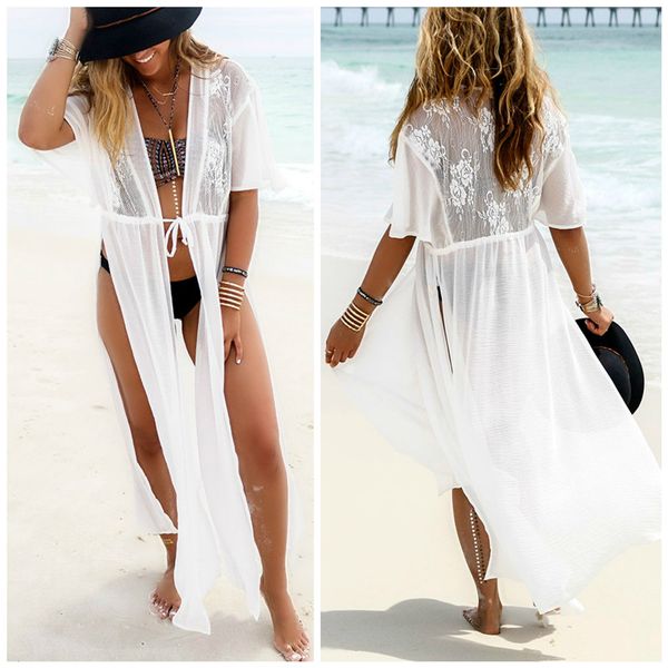 chiffon bikini cover up lace maxi dress women bathing suit cover ups summer pareo beach long dress swimwear beachwear tunic, White;black
chiffon bikini cover up lace maxi dress women bathing suit cover ups summer pareo beach long dress swimwear beachwear tunic, White;black