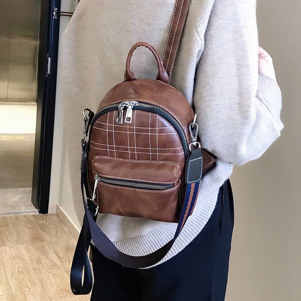 vintage women pu leather backpack thick stripe soild zipper bag strap daily shoulder bag travel rucksacks for girls
vintage women pu leather backpack thick stripe soild zipper bag strap daily shoulder bag travel rucksacks for girls