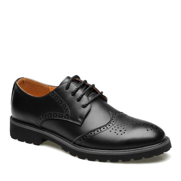 genuine leather men formal shoes brogue for wedding party male flat men's dress shoes, Black
genuine leather men formal shoes brogue for wedding party male flat men's dress shoes, Black