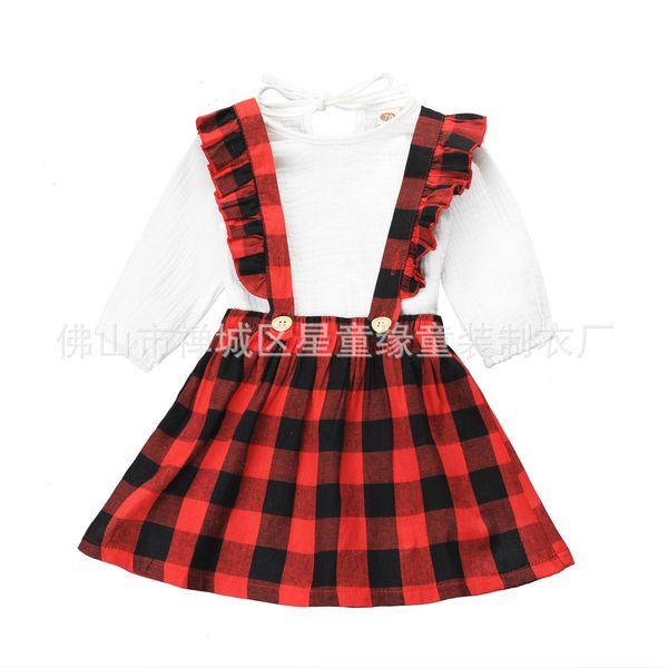 newborn toddler spring fall t-shirt+overall strap dress set girls floral clothes suits baby princess christmas outfits, White
newborn toddler spring fall t-shirt+overall strap dress set girls floral clothes suits baby princess christmas outfits, White