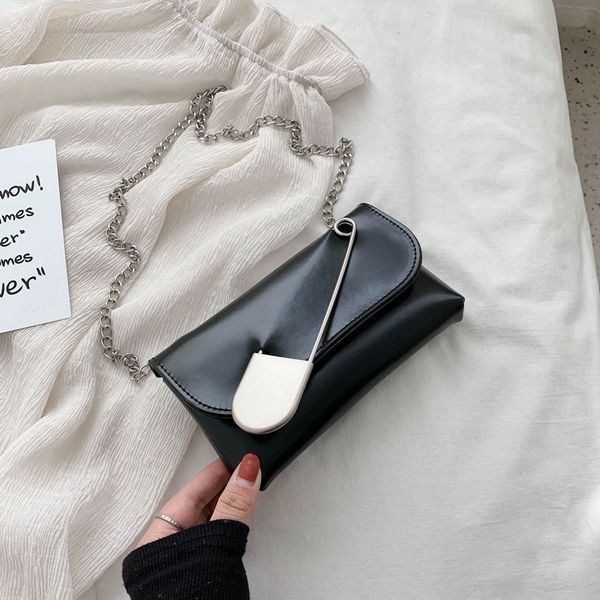 axukes pin design pu leather crossbody bags for women 2020 summer waist packs lady chain shoulder messenger handbags