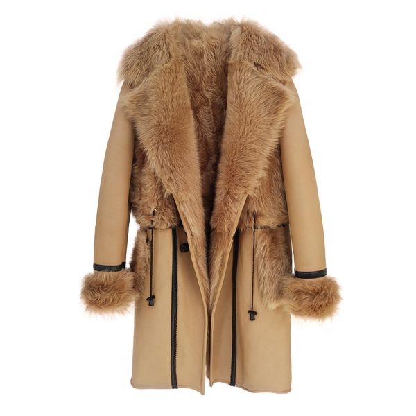 natural fur coat female winter real fur liner jacket women vintage double faced korean 100% wool jackets hiver 2020 1962, Black 
natural fur coat female winter real fur liner jacket women vintage double faced korean 100% wool jackets hiver 2020 1962, Black