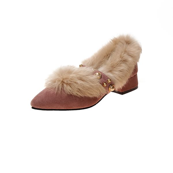 rivet fur shoes women winter new thick with wild high heels fashion pointed pumps shoes plus velvet pink black size 35-39
rivet fur shoes women winter new thick with wild high heels fashion pointed pumps shoes plus velvet pink black size 35-39