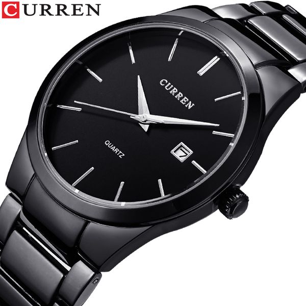 curren men watch classic business men black stainless steel wrist watch fashion waterproof clock with date display, Slivery;brown
curren men watch classic business men black stainless steel wrist watch fashion waterproof clock with date display, Slivery;brown