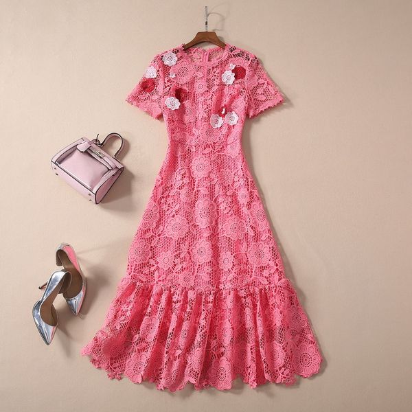 new european and american women's dresses for spring 2020 short sleeves round collar flower hollowed-out embroidered dress, Black;gray
new european and american women's dresses for spring 2020 short sleeves round collar flower hollowed-out embroidered dress, Black;gray