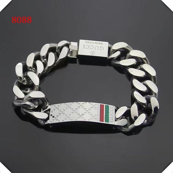 luxury designer jewelry men bracelets gold thick chain bracelet with metal tag stainless steel silver red and green bracelet fashion link 01, Black
luxury designer jewelry men bracelets gold thick chain bracelet with metal tag stainless steel silver red and green bracelet fashion link 01, Black