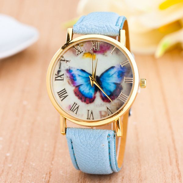 women lovely butterfly watch quality leather band wristwatch fashion quartz watch ladies elegant bracelet, Slivery;brown
women lovely butterfly watch quality leather band wristwatch fashion quartz watch ladies elegant bracelet, Slivery;brown